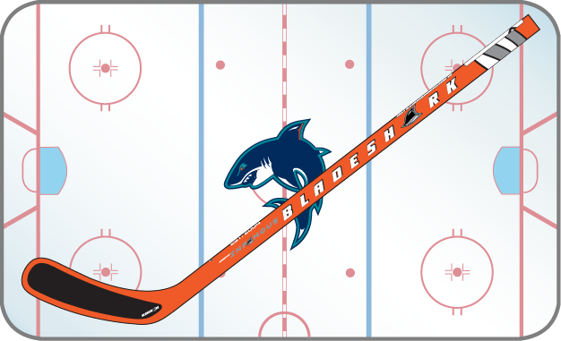 Bladeshark Orange Mini Hockey Stick with Blade Tape