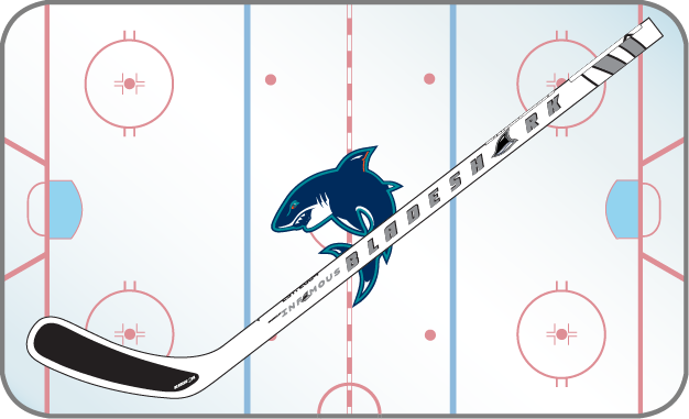 Bladeshark White Mini Hockey Stick with Blade Tape