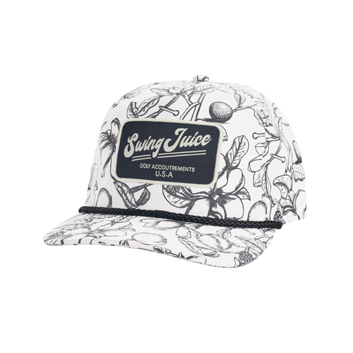 Golf Magnolia Toile Unisex Rope Hat Ivory O/S by SwingJuice LLC