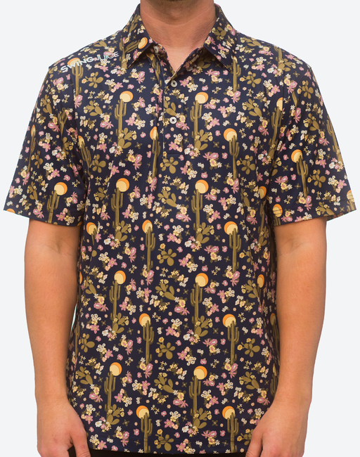 Golf Desert At Dusk Men's Polo by SwingJuice LLC