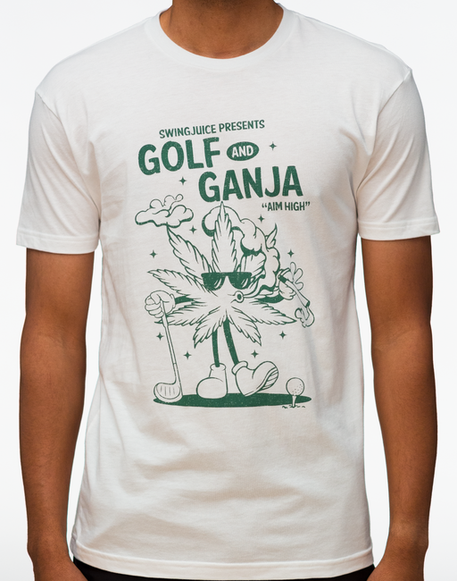 Golf & Ganja Distressed Unisex T-Shirt by SwingJuice LLC