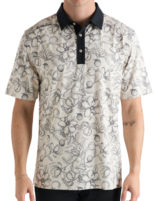 Golf Magnolia Toile Men's Polo by SwingJuice LLC