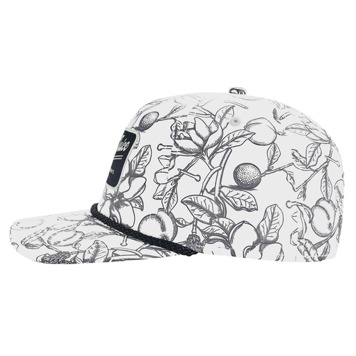 Golf Magnolia Toile Unisex Rope Hat Ivory O/S by SwingJuice LLC