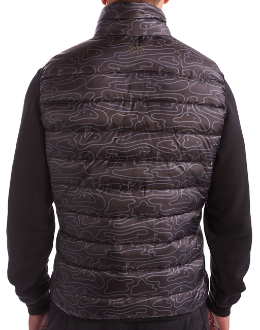 Golf Rhythmic Lines Unisex Packable Puffer Vest by SwingJuice LLC