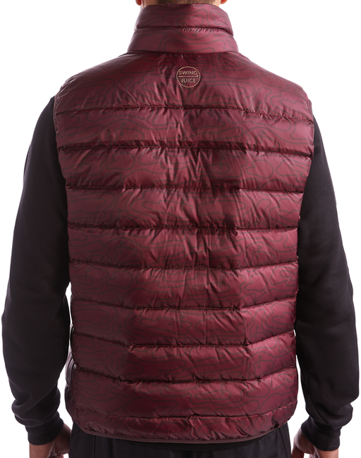 Golf Rhythmic Lines Unisex Packable Puffer Vest by SwingJuice LLC