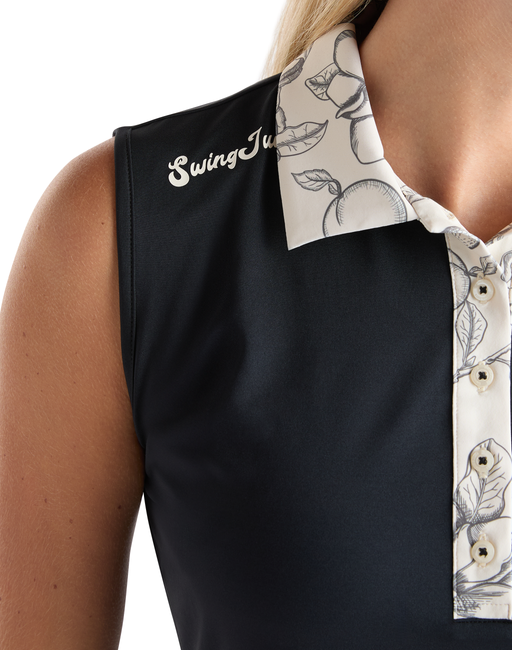 Golf Magnolia Toile Women's Sleeveless Polo by SwingJuice LLC