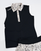 Golf Magnolia Toile Women's Sleeveless Polo-Black