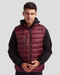 Golf Rhythmic Lines Unisex Packable Puffer Vest-Burgundy