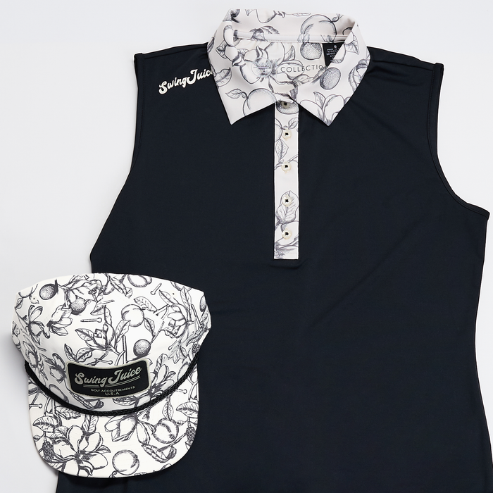 Golf Magnolia Toile Unisex Rope Hat Ivory O/S by SwingJuice LLC