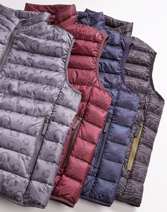 Golf Rhythmic Lines Unisex Packable Puffer Vest by SwingJuice LLC