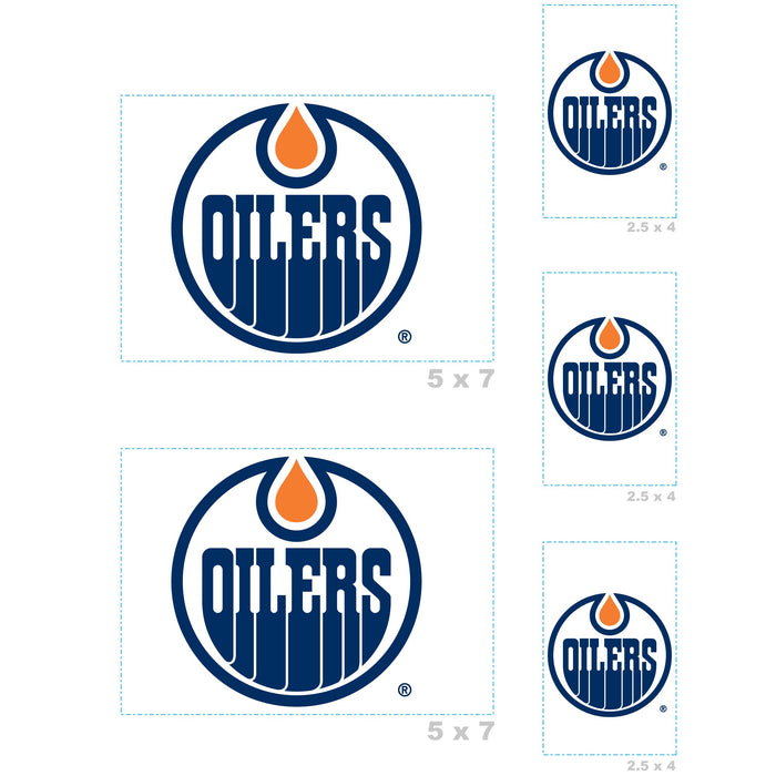 Edmonton Oilers - 5 Logo Minis (Mixed Sizes) - Official NHL - Reusable Vinyl Decals
