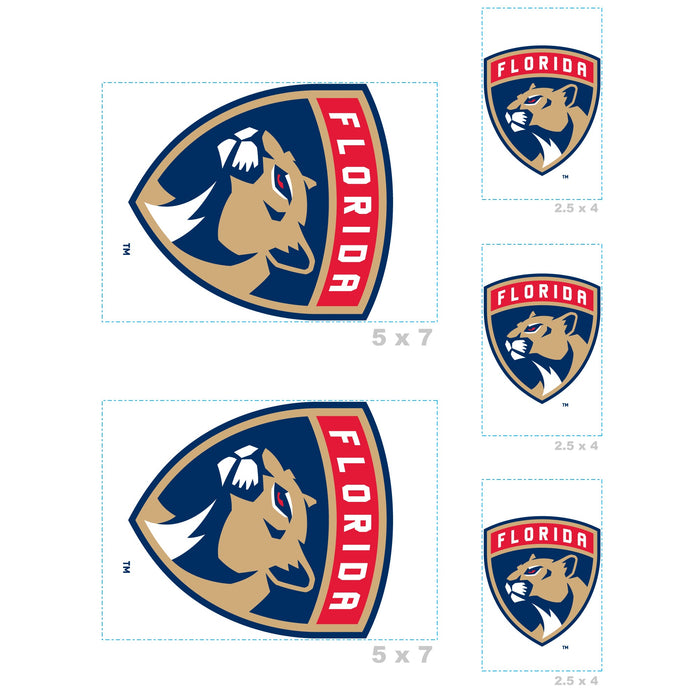 Florida Panthers - 5 Logo Minis (Mixed Sizes) - Official NHL - Reusable Vinyl Decals