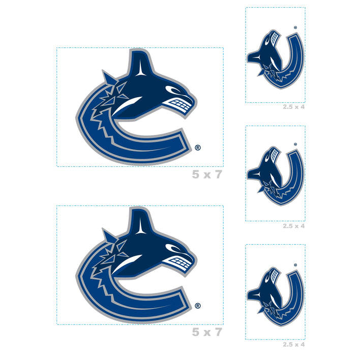 Vancouver Canucks - 5 Logo Minis (Mixed Sizes) - Official NHL - Reusable Vinyl Decals