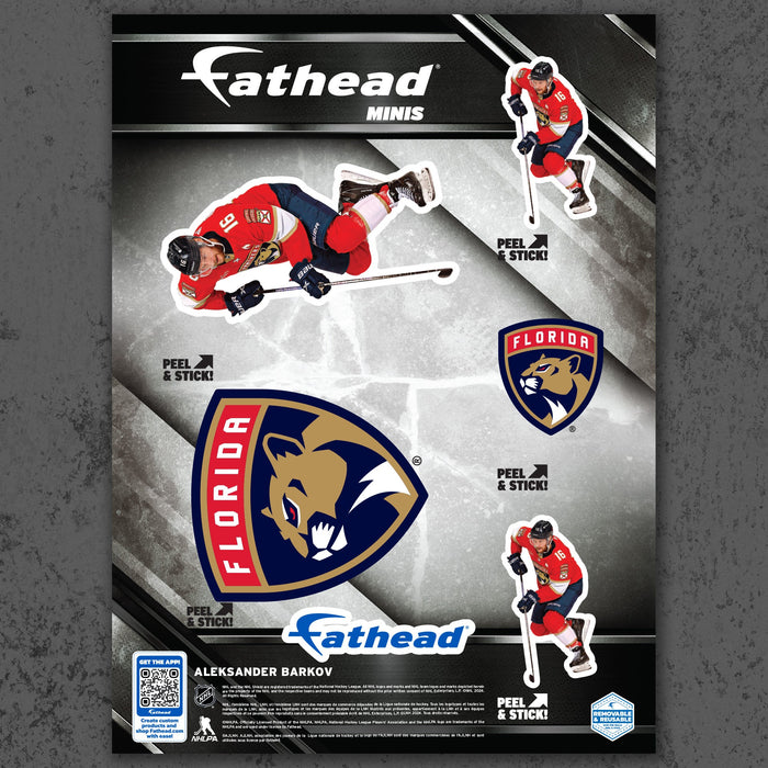 Aleksander Barkov - 5 Minis (Mixed Sizes) - Official NHL - Florida Panthers - Reusable Vinyl Decals