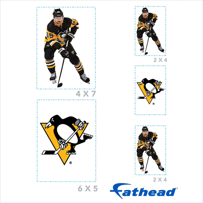 Erik Karlsson - 5 Minis (Mixed Sizes) - Official NHL - Pittsburgh Penguins - Reusable Vinyl Decals