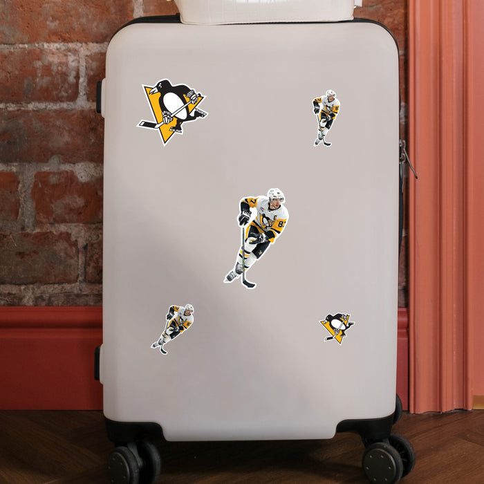 Sidney Crosby - 5 Minis (Mixed Sizes) - Official NHL - Pittsburgh Penguins - Reusable Vinyl Decals