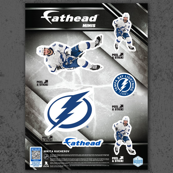 Nikita Kucherov - 5 Minis (Mixed Sizes) - Official NHL - Tampa Bay Lightning - Reusable Vinyl Decals