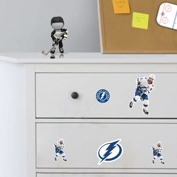 Nikita Kucherov - 5 Minis (Mixed Sizes) - Official NHL - Tampa Bay Lightning - Reusable Vinyl Decals
