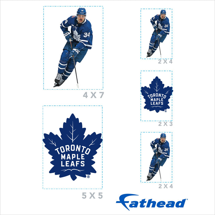 Auston Matthews - 5 Minis (Mixed Sizes) - Official NHL - Toronto Maple Leafs - Reusable Vinyl Decals