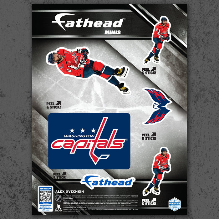 Alex Ovechkin - 5 Minis (Mixed Sizes) - Official NHL - Washington Capitals - Reusable Vinyl Decals