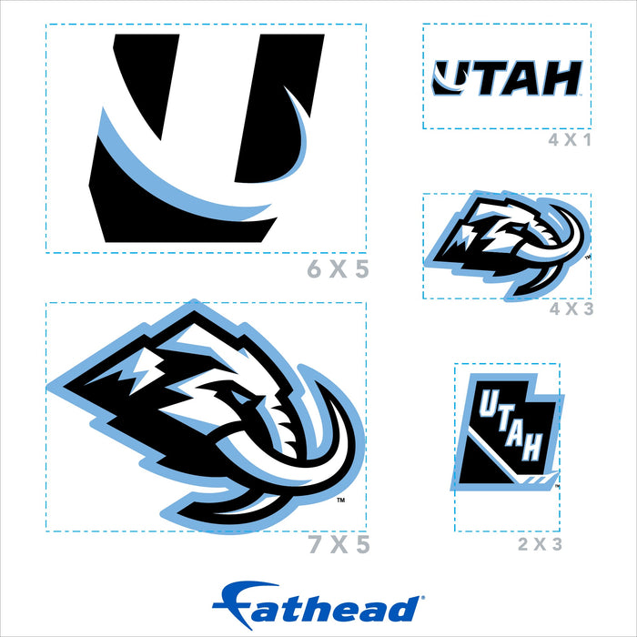 Utah Mammoth - 5 Minis (Mixed Sizes) - Official NHL - Reusable Vinyl Decals