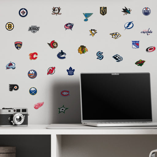 NHL Team Logos - Logo Minis (Mixed Sizes) - Official NHL - Reusable Vinyl Decals