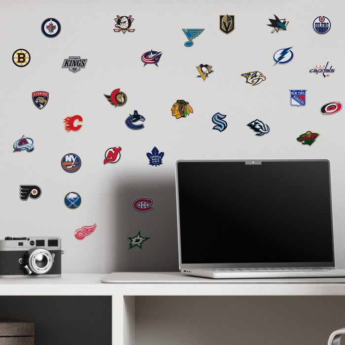 NHL Team Logos - Logo Minis (Mixed Sizes) - Official NHL - Reusable Vinyl Decals