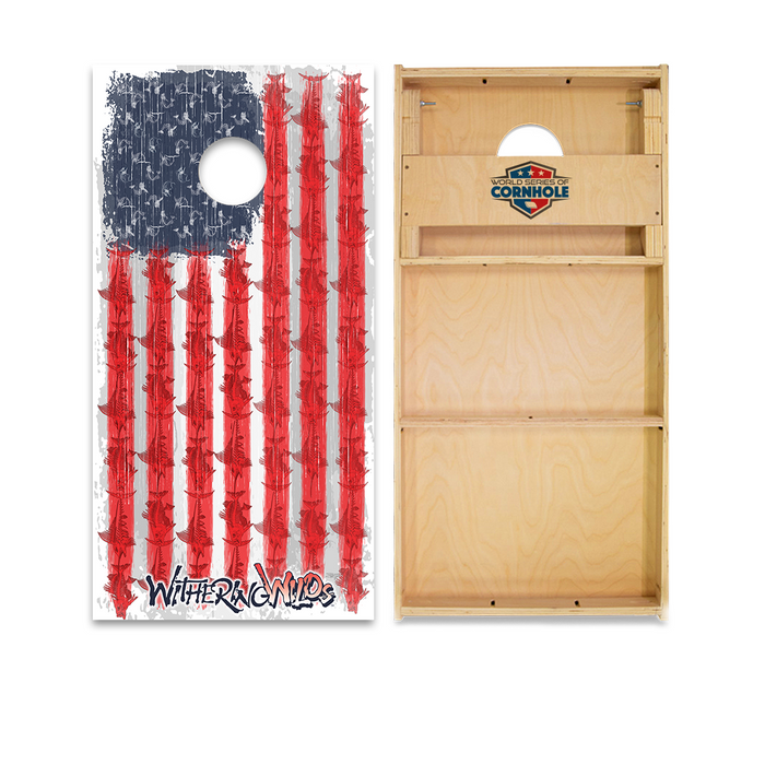 World Series of Cornhole Official 2' x 4' Professional Cornhole Board Runway 2402P - Withering Wilds American Flag by World Series of Cornhole
