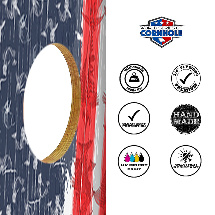 World Series of Cornhole Official 2' x 4' Professional Cornhole Board Runway 2402P - Withering Wilds American Flag by World Series of Cornhole