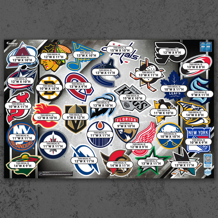 NHL Team Logos - RealBig Logo Collection - Official NHL - Reusable Vinyl Wall Decals