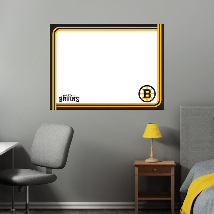 Boston Bruins - Dry Erase Whiteboard - Official NHL - Reusable Vinyl Wall Decal