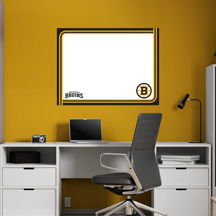 Boston Bruins - Dry Erase Whiteboard - Official NHL - Reusable Vinyl Wall Decal