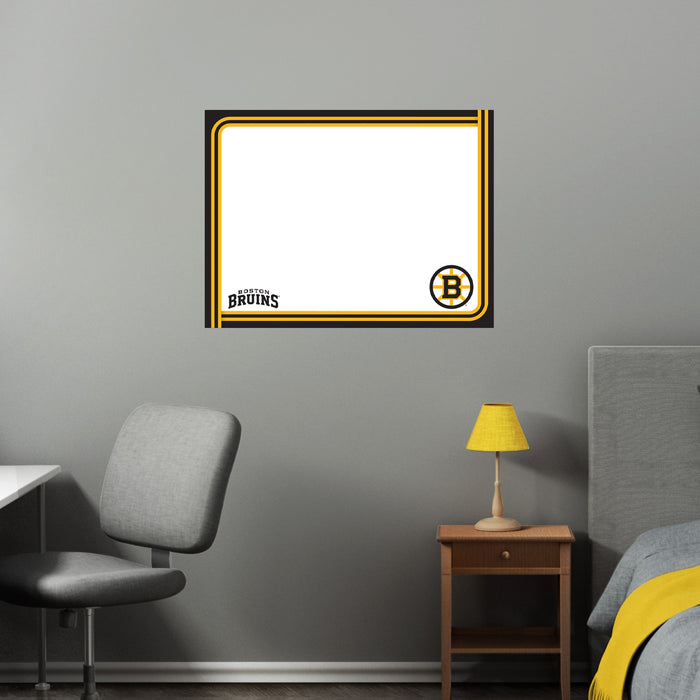 Boston Bruins - Dry Erase Whiteboard - Official NHL - Reusable Vinyl Wall Decal