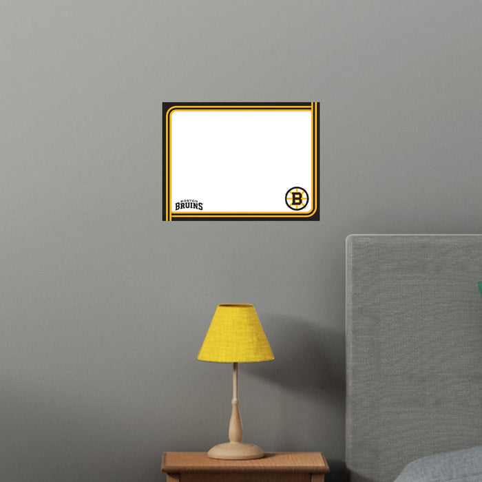 Boston Bruins - Dry Erase Whiteboard - Official NHL - Reusable Vinyl Wall Decal