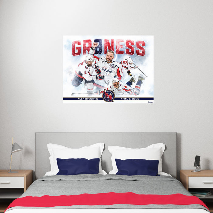 Alex Ovechkin - All-Time Goals Leader - Peel & Stick Poster - Official NHL - Washington Capitals - Reusable Vinyl Wall Decal