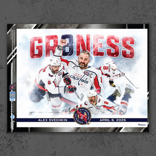 Alex Ovechkin - All-Time Goals Leader - Peel & Stick Poster - Official NHL - Washington Capitals - Reusable Vinyl Wall Decal