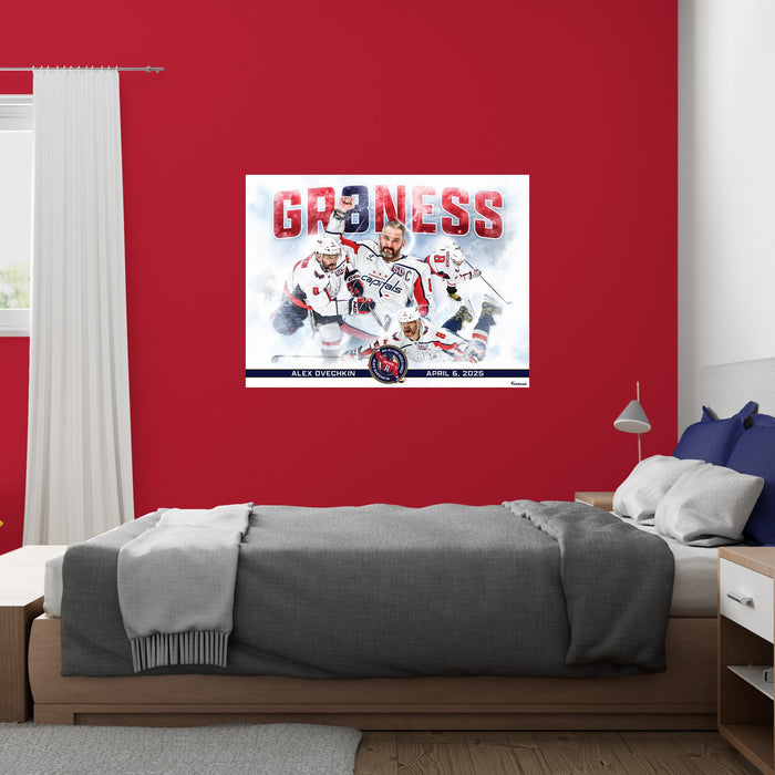 Alex Ovechkin - All-Time Goals Leader - Peel & Stick Poster - Official NHL - Washington Capitals - Reusable Vinyl Wall Decal