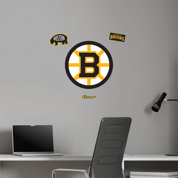 Boston Bruins - RealBig Logo Collection - Official NHL - Reusable Vinyl Wall Decals