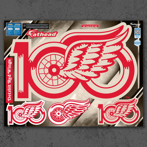 Detroit Red Wings - RealBig Centennial Logo Collection - Official NHL - Reusable Vinyl Wall Decals