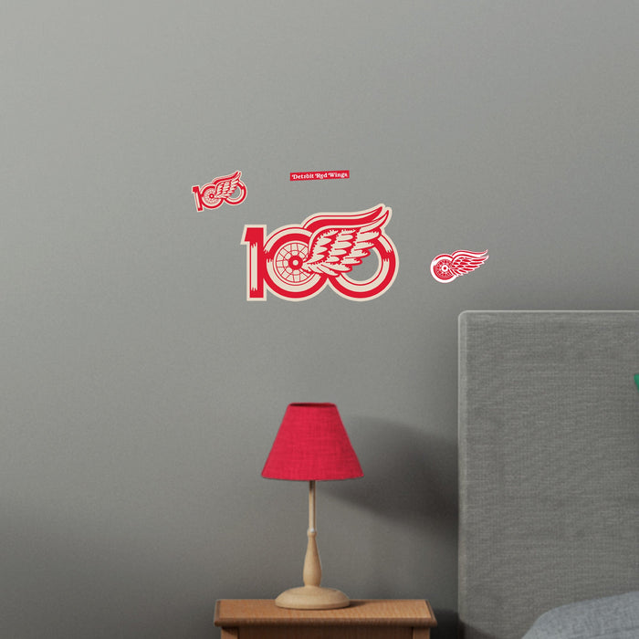 Detroit Red Wings - RealBig Centennial Logo Collection - Official NHL - Reusable Vinyl Wall Decals