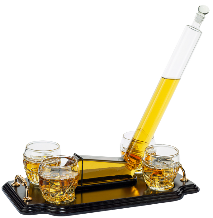 Ice Hockey Wine & Whiskey Decanter Set With 4 Helmet Whiskey Glasses by The Wine Savant 750ml Decanter 8 Ounce glasses Hockey Gift by The Wine Savant