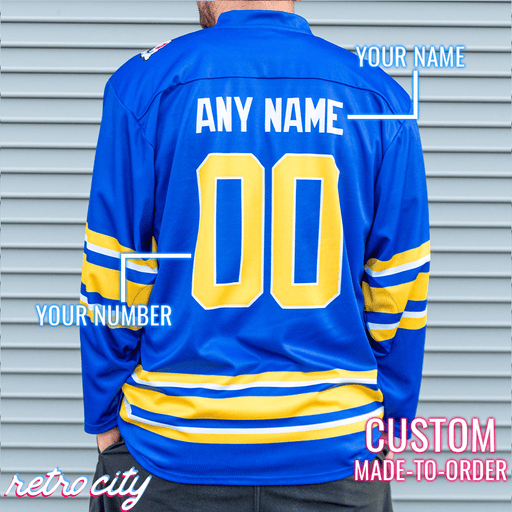'Buffalo Bobbles' Buffalo Sabres Bubble Bobble 8-Bit Custom Hockey Jersey