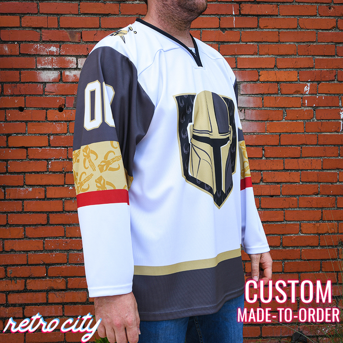 Mando Bounty Hunter Hockey Jersey Sweater (White)