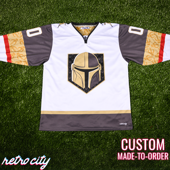 Mando Bounty Hunter Hockey Jersey Sweater (White)