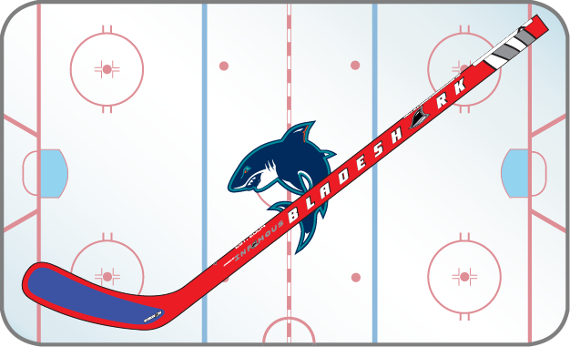 Bladeshark Red Mini Hockey Stick with Blade Tape
