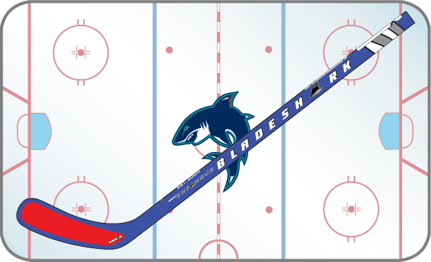 Bladeshark Royal Blue Mini Hockey Stick with Blade Tape