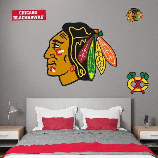 Chicago Blackhawks - RealBig Logo Collection - Official NHL - Reusable Vinyl Wall Decals