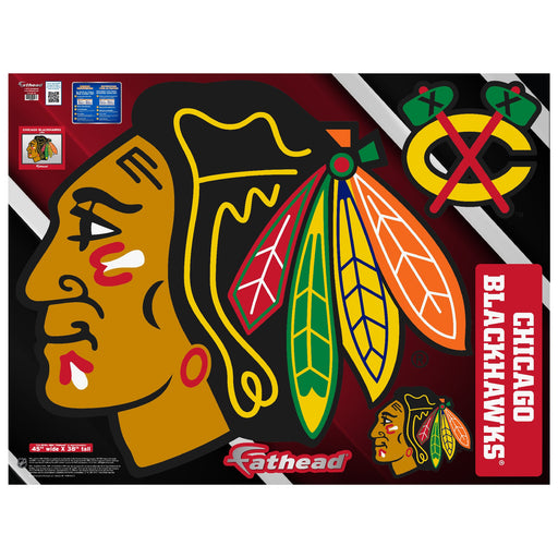 Chicago Blackhawks - RealBig Logo Collection - Official NHL - Reusable Vinyl Wall Decals