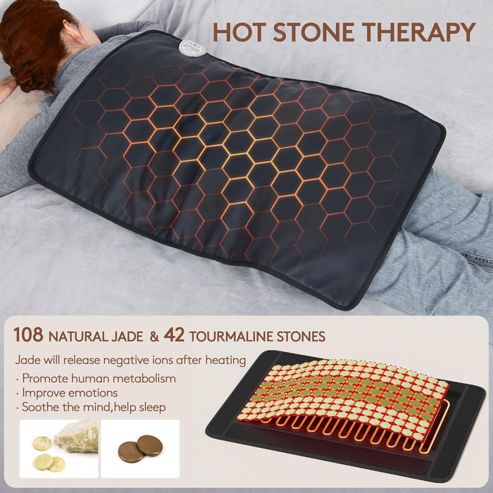 Far Infrared Natural Jade and Tourmaline Heating Pad, 31" x 21" by iReliev