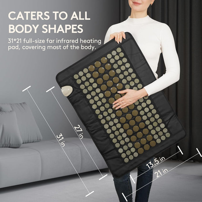 Far Infrared Natural Jade and Tourmaline Heating Pad, 31" x 21" by iReliev